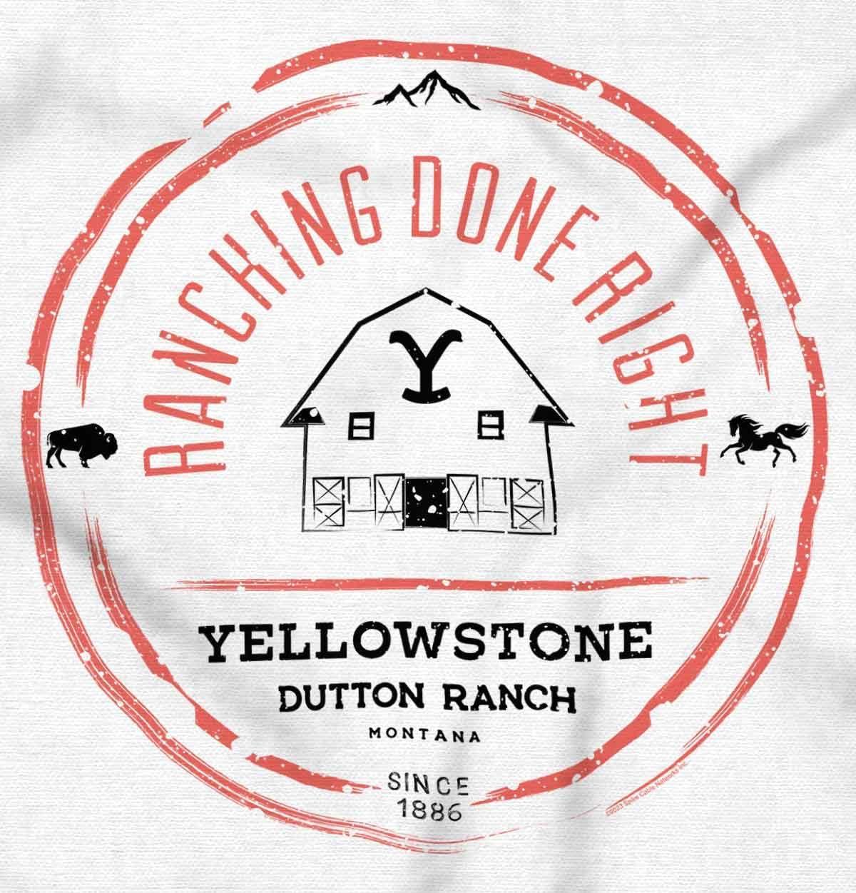imageBrisco Brands Yellowstone Ranching Done Right Toddler Boy Girl T ShirtWhite