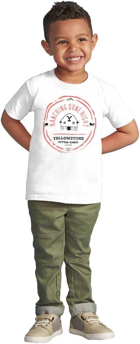 imageBrisco Brands Yellowstone Ranching Done Right Toddler Boy Girl T ShirtWhite