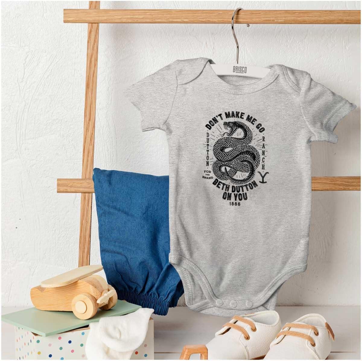 imageBrisco Brands Yellowstone Snake Beth Dutton On You Baby Romper Boys or GirlsHeather
