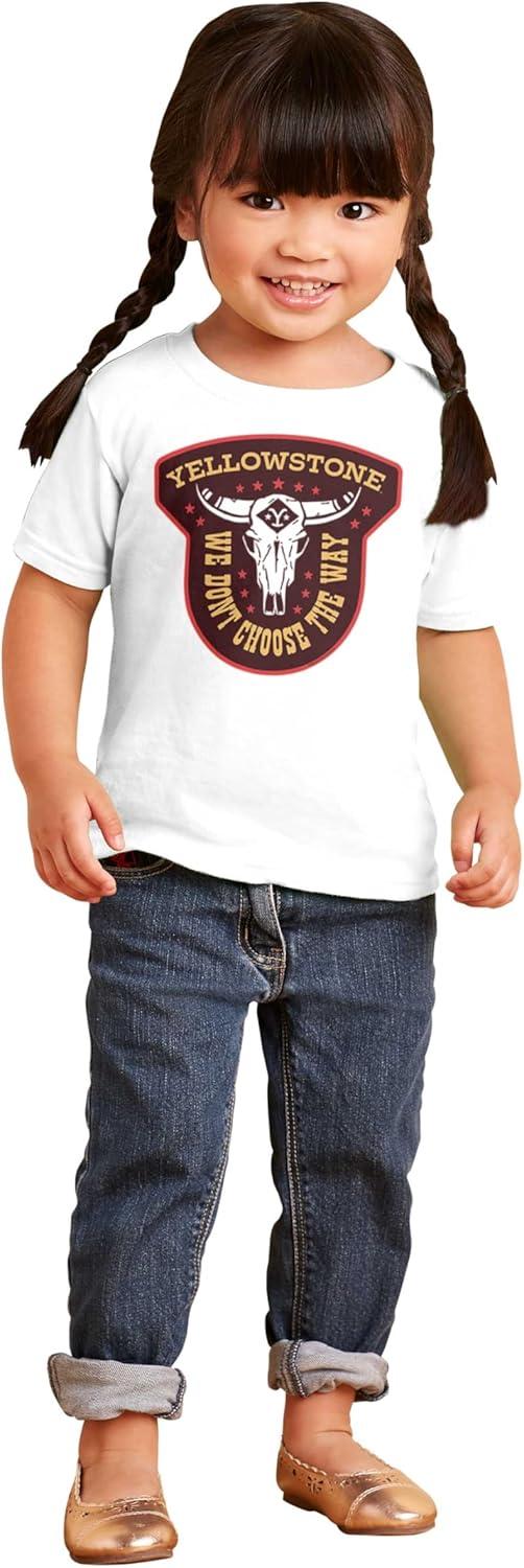 imageBrisco Brands Yellowstone We Dont Choose The Way Toddler Boy Girl T ShirtWhite