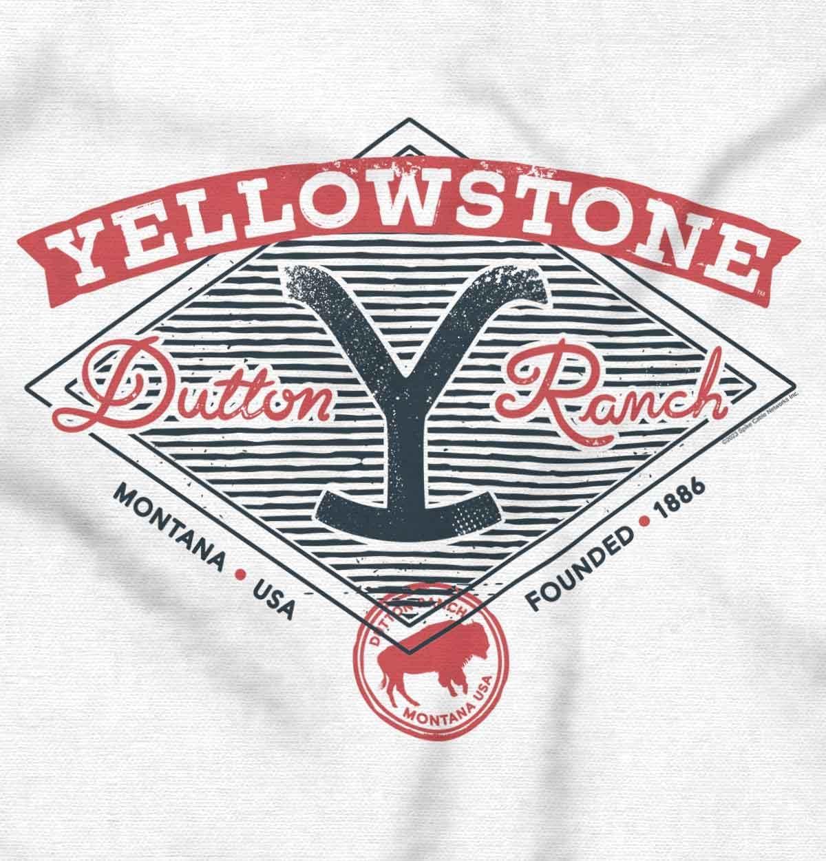 imageBrisco Brands Yellowstone Y Dutton Ranch Logo Baby Romper Boys or GirlsWhite