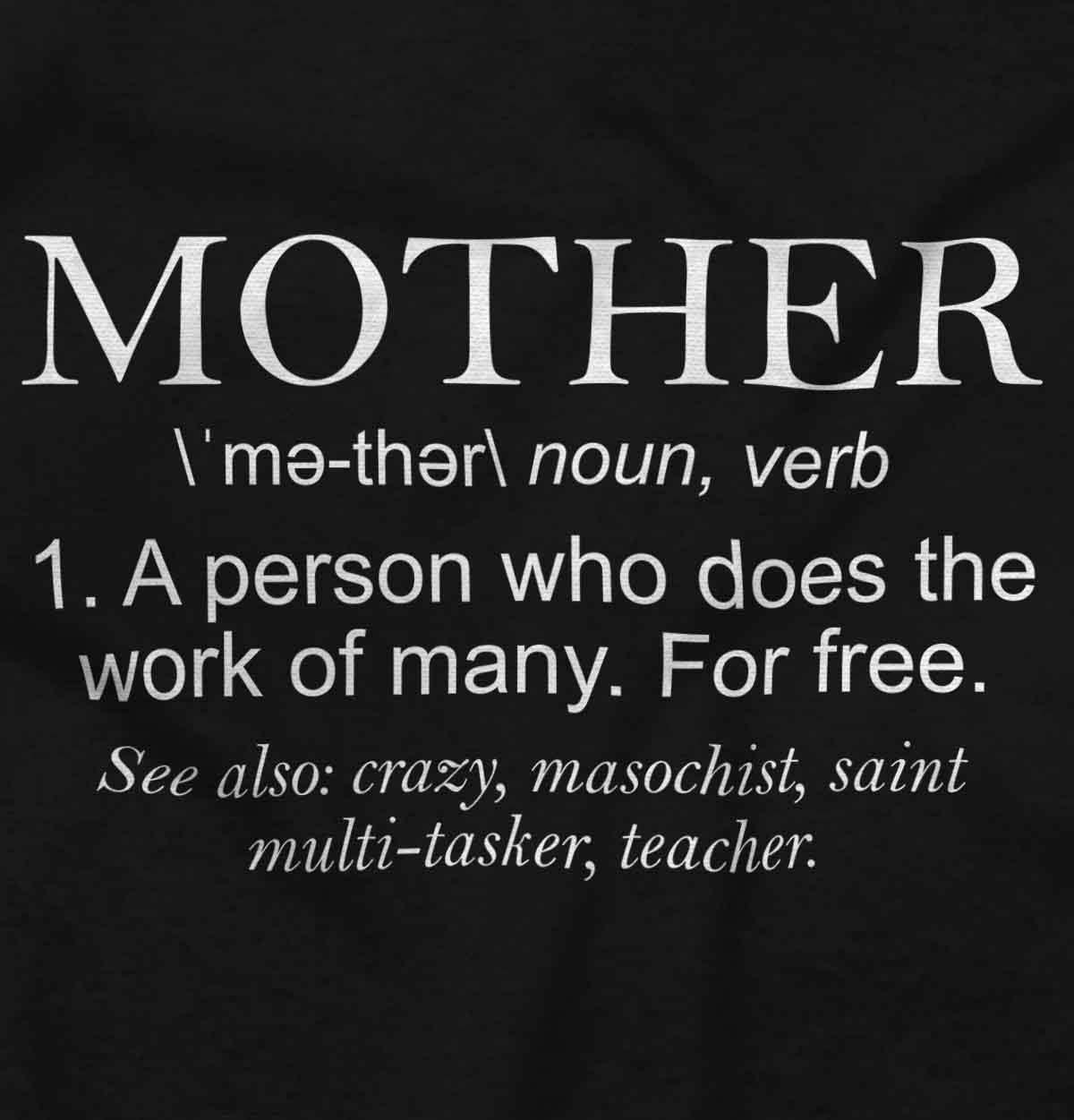 imageFunny Mother Definition Cute Mom Womens Slim Fit Graphic TeeBlack