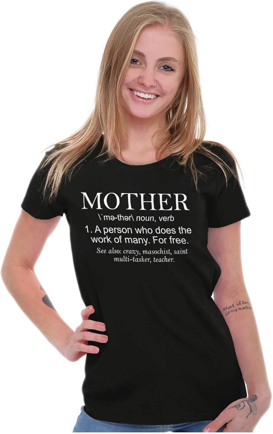 imageFunny Mother Definition Cute Mom Womens Slim Fit Graphic TeeBlack