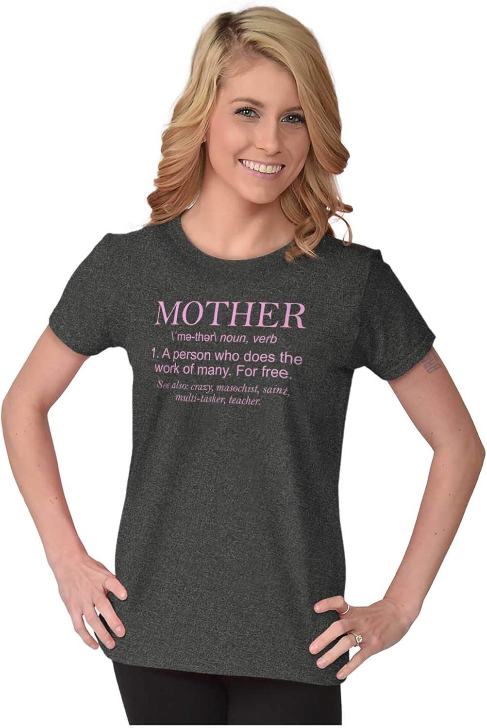 imageFunny Mother Definition Cute Mom Womens Slim Fit Graphic TeeDark Heather