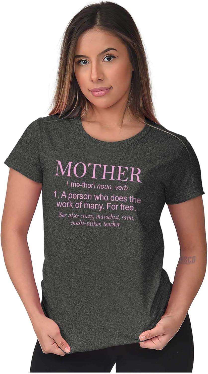 imageFunny Mother Definition Cute Mom Womens Slim Fit Graphic TeeDark Heather