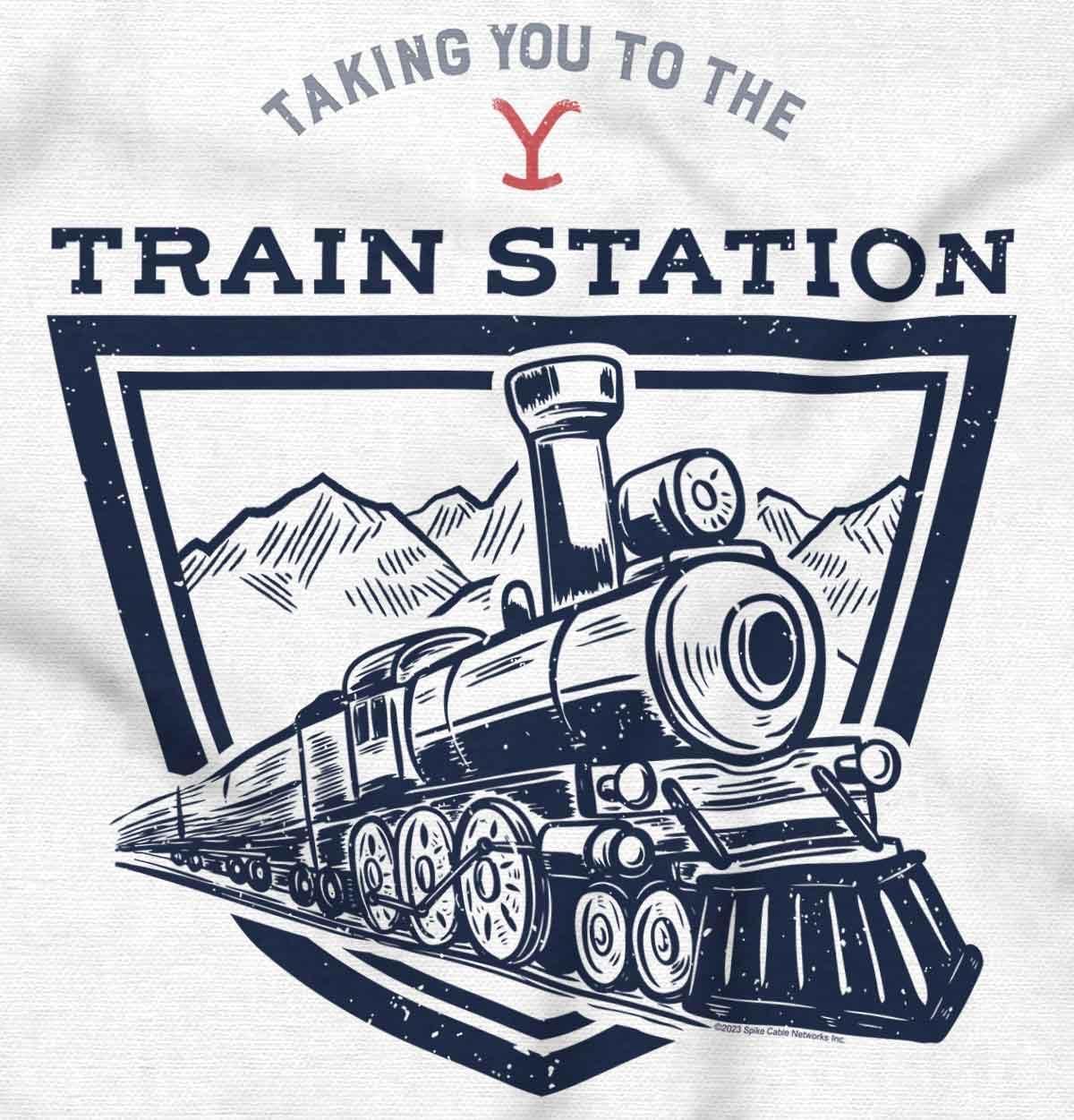 imageWomens Maternity Y Yellowstone Ranch Train Station T Shirt Tee
