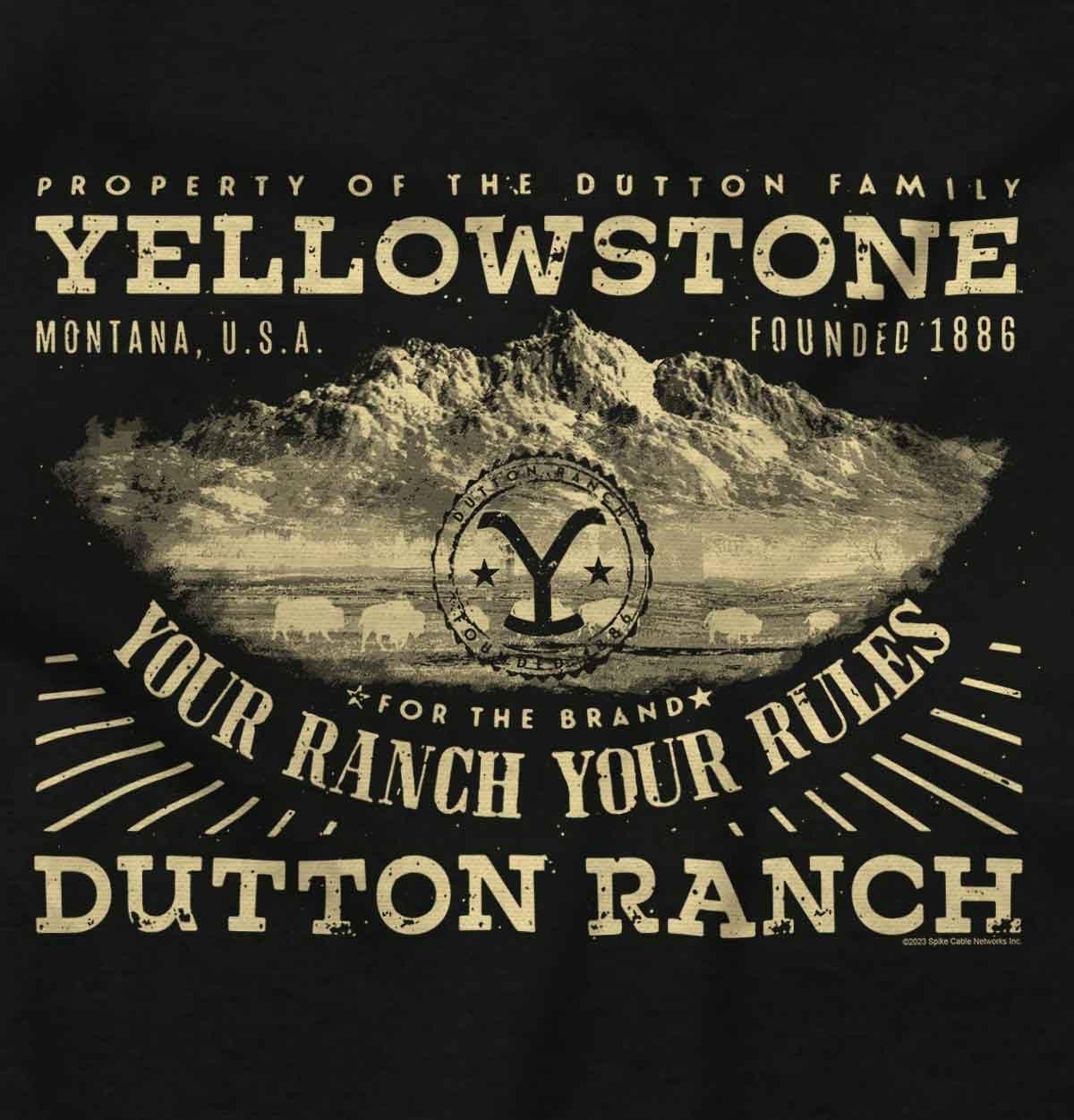 imageWomens Maternity Yellowstone Your Ranch Your Rules T Shirt TeeBlack