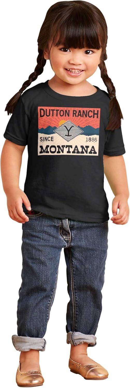imageY Yellowstone Dutton Ranch Montana Toddler Boy Girl T ShirtBlack