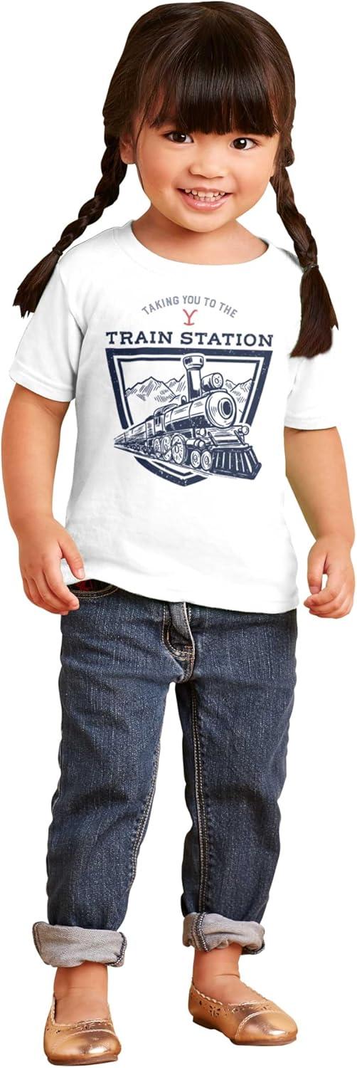 imageY Yellowstone Ranch Train Station Toddler Boy Girl T ShirtWhite