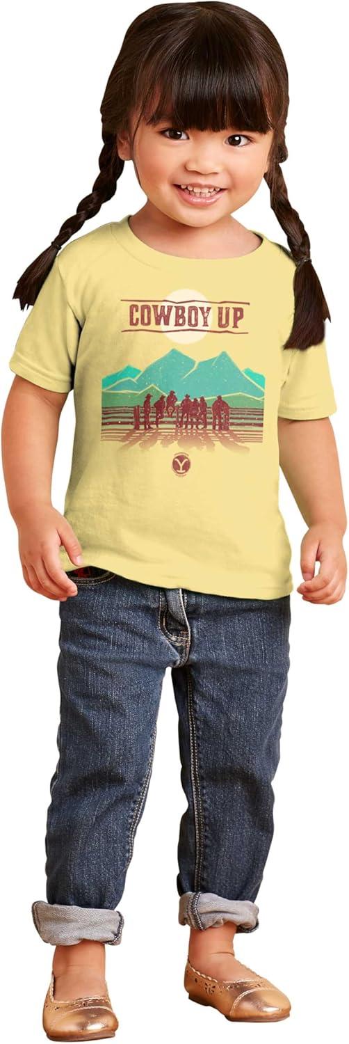 imageY Yellowstone Vintage Cowboy Up Toddler Boy Girl T ShirtButter