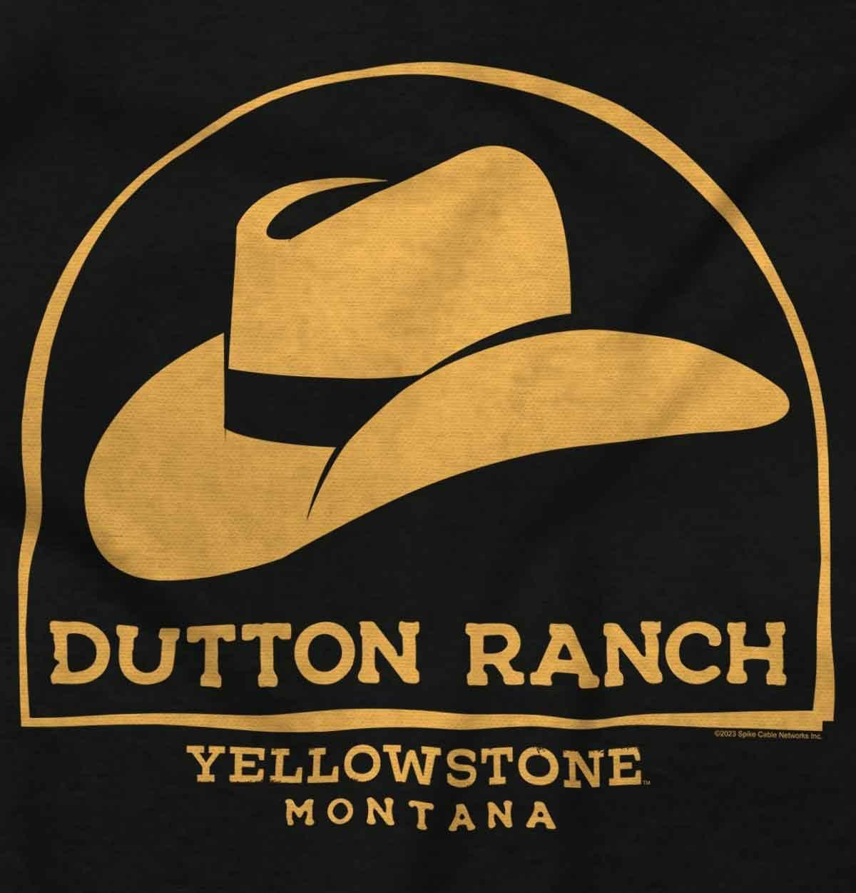 imageYellowstone Dutton Ranch Cowboy Hat Toddler Boy Girl T ShirtBlack