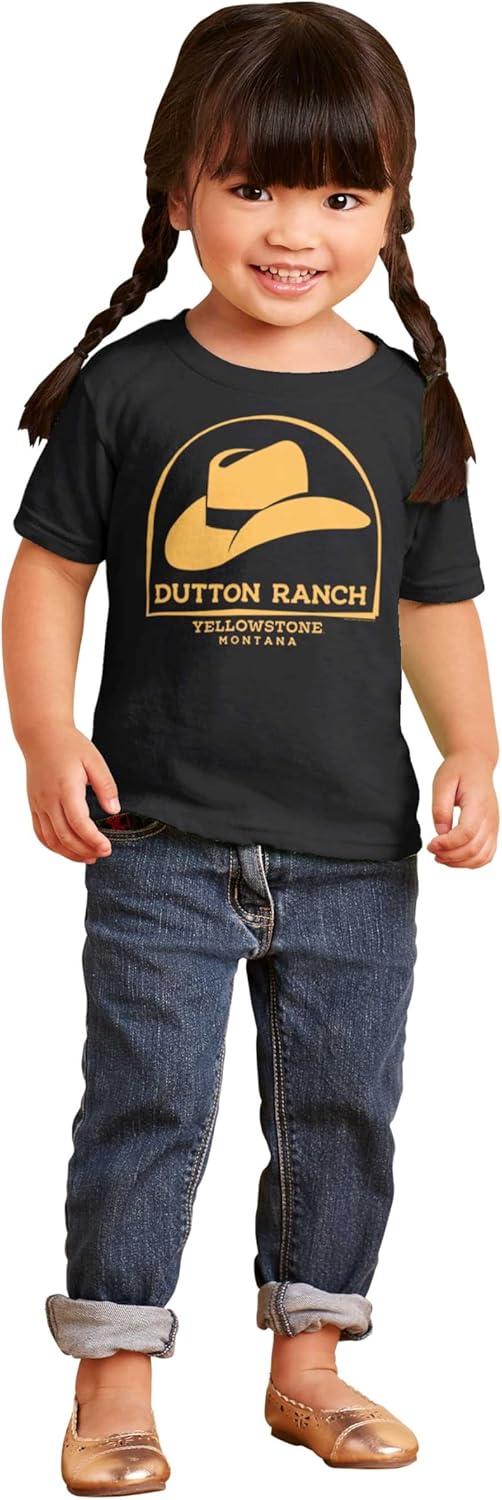 imageYellowstone Dutton Ranch Cowboy Hat Toddler Boy Girl T ShirtBlack