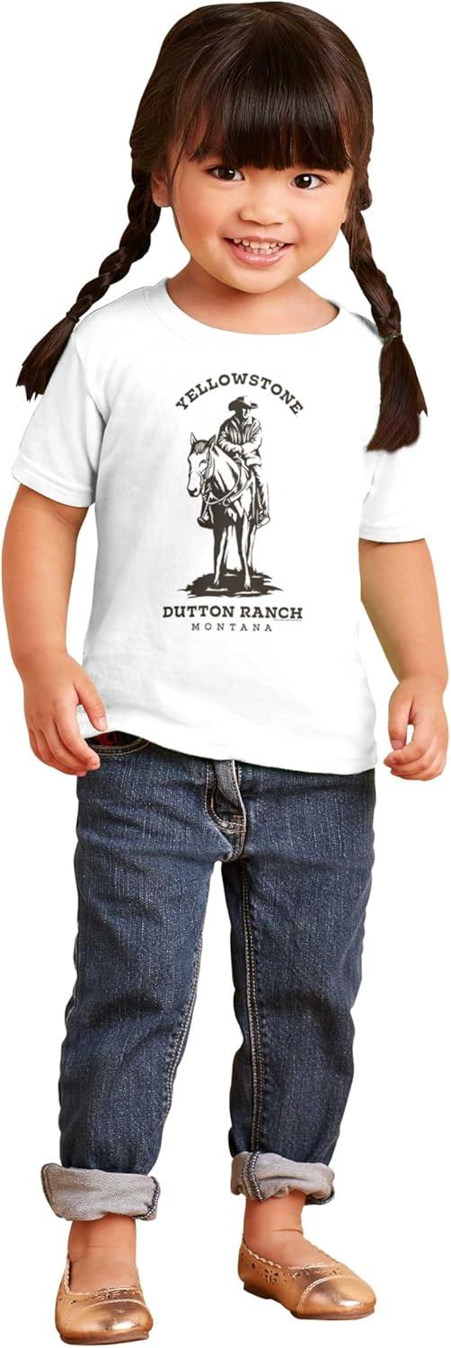 imageYellowstone Dutton Ranch Cowboy Toddler Boy Girl T ShirtWhite