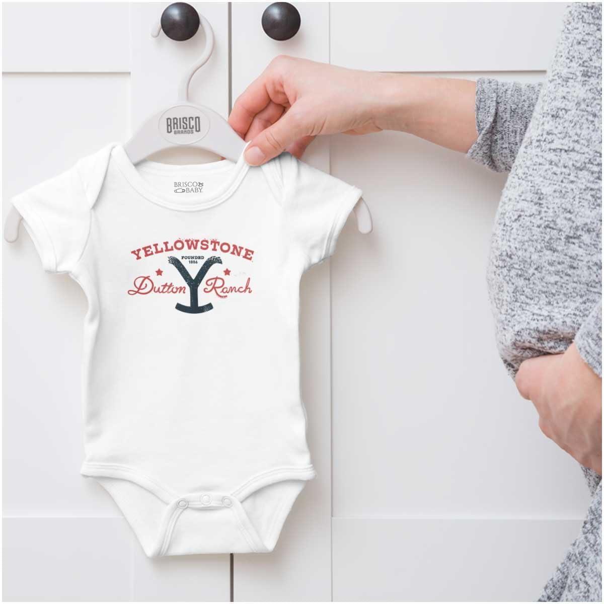 imageYellowstone Dutton Ranch Y Brand Logo Baby Romper Boys or GirlsWhite