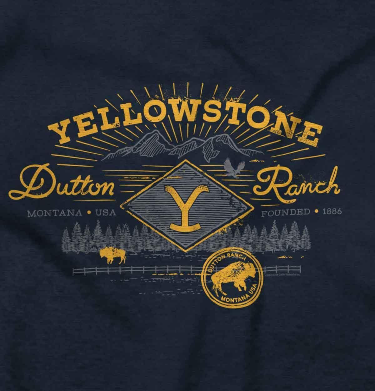 imageYellowstone Dutton Ranch Y Mountains Toddler Boy Girl T ShirtNavy