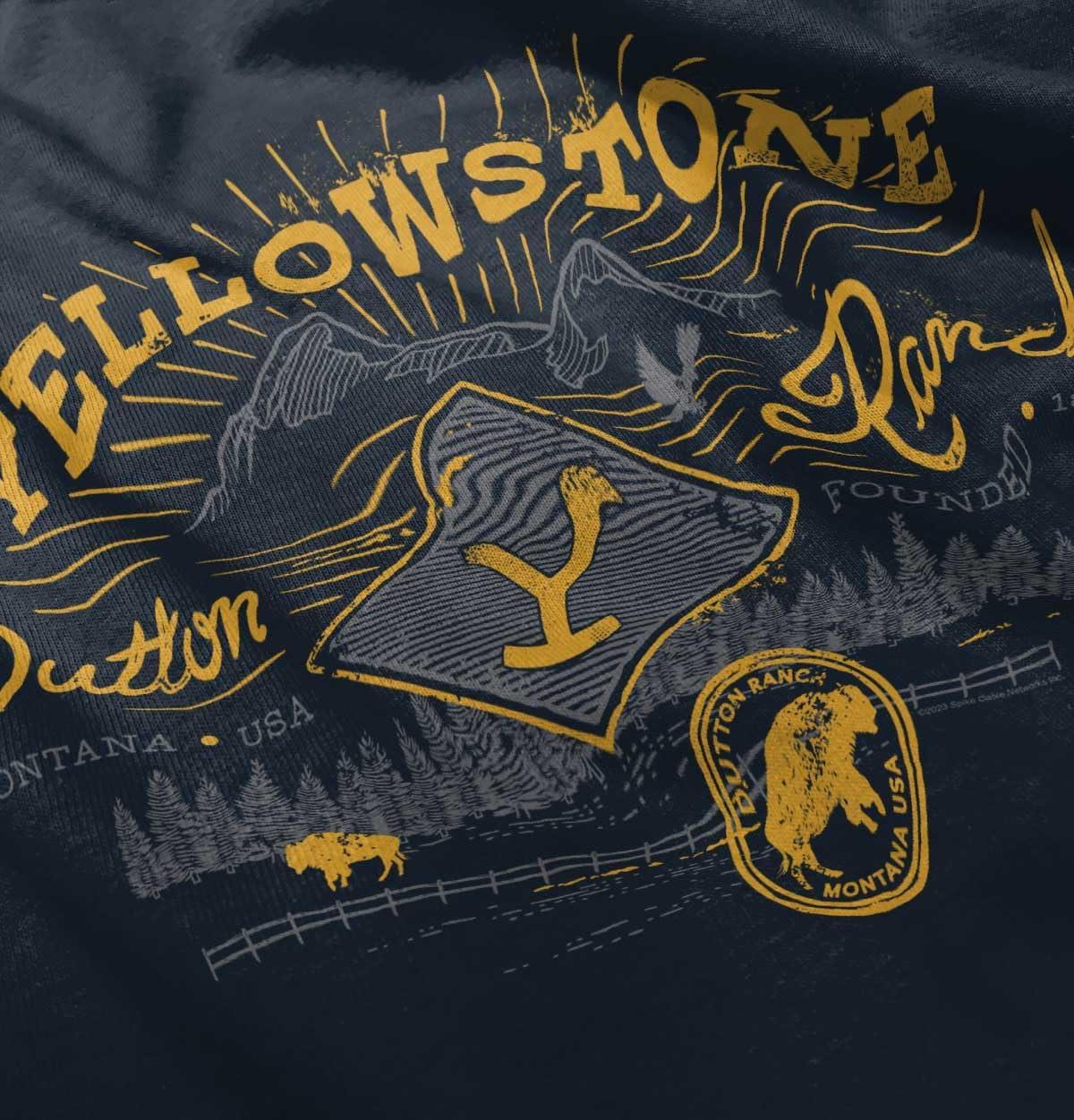 imageYellowstone Dutton Ranch Y Mountains Toddler Boy Girl T ShirtNavy