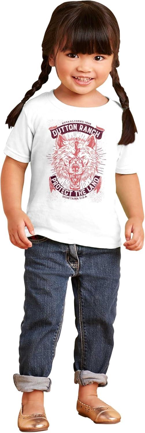 imageYellowstone Protect The Land Wolf Toddler Boy Girl T ShirtWhite