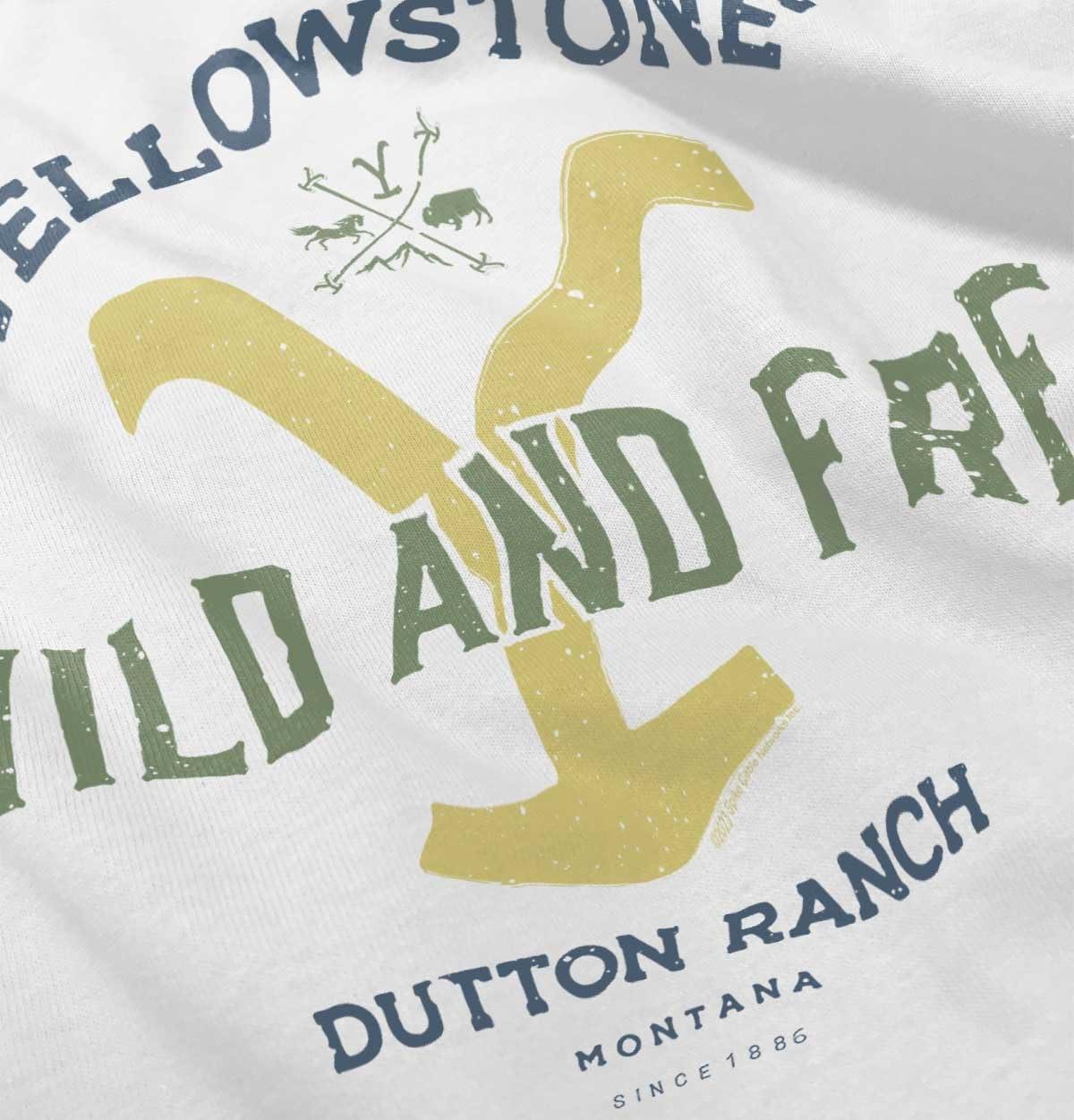 imageYellowstone Ranch Y Wild and Free Toddler Boy Girl T ShirtWhite