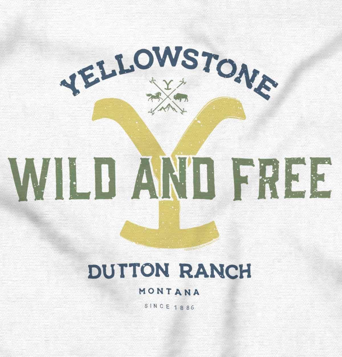 imageYellowstone Ranch Y Wild and Free Toddler Boy Girl T ShirtWhite