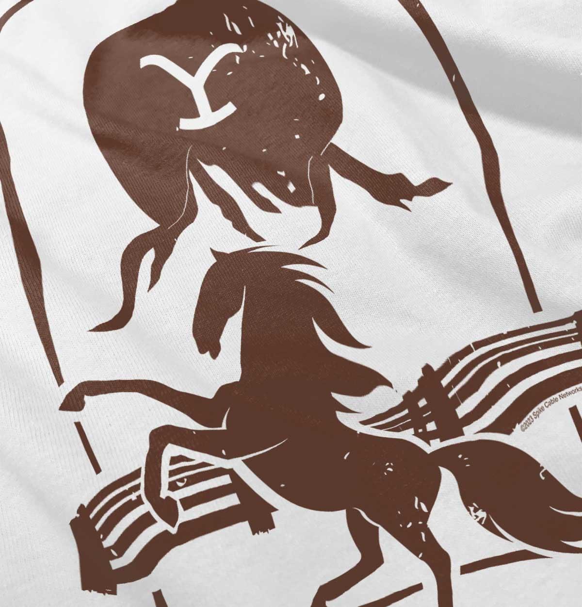 imageYellowstone Y Dutton Ranch Horse Toddler Boy Girl T ShirtWhite