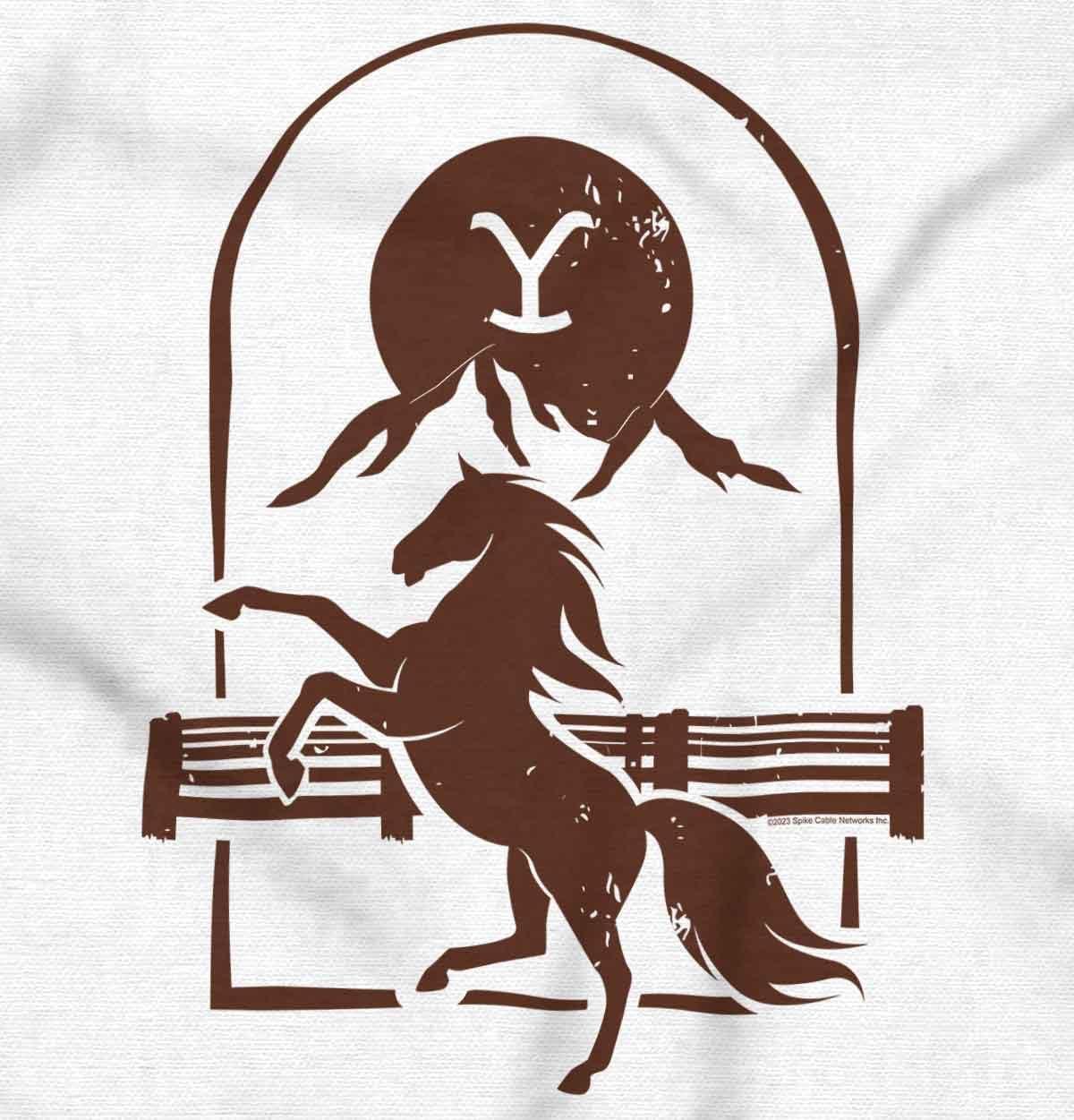 imageYellowstone Y Dutton Ranch Horse Toddler Boy Girl T ShirtWhite