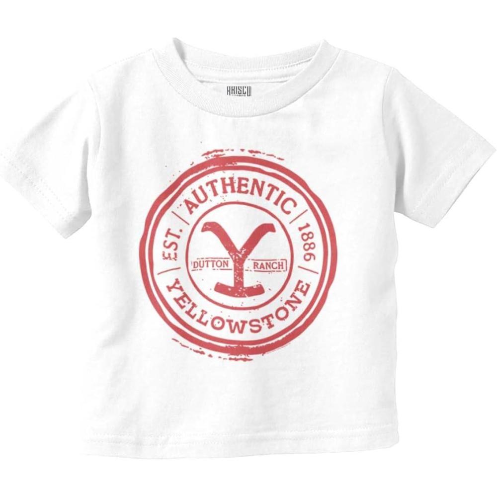 imageAuthentic Yellowstone Ranch Stamp Toddler Boy Girl T ShirtWhite