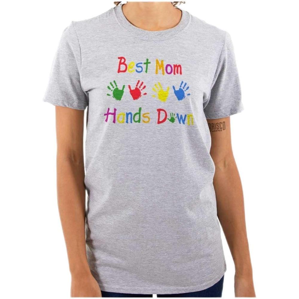 imageBest Mom Hands Down Mommy Mama Womens Graphic T Shirt TeesSport Grey