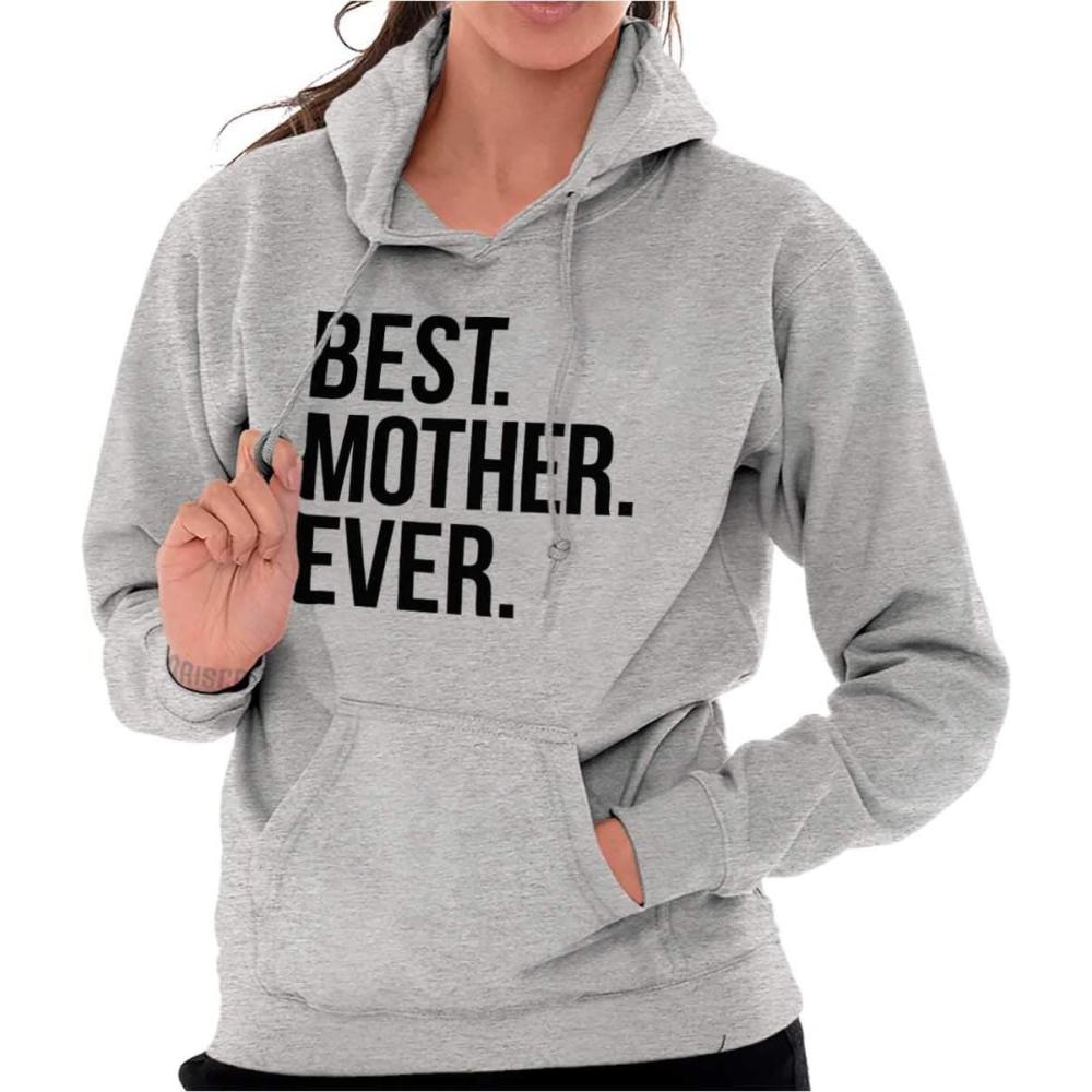 imageBrisco Brands Best Mom Ever Cute Happy Mothers Day Hoodie Sweatshirt WomenSport Grey