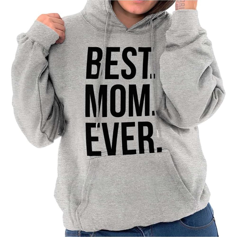 imageBrisco Brands Best Mom Ever Mama Mors Day Relative Hoodie Sweatshirt WomenSport Grey