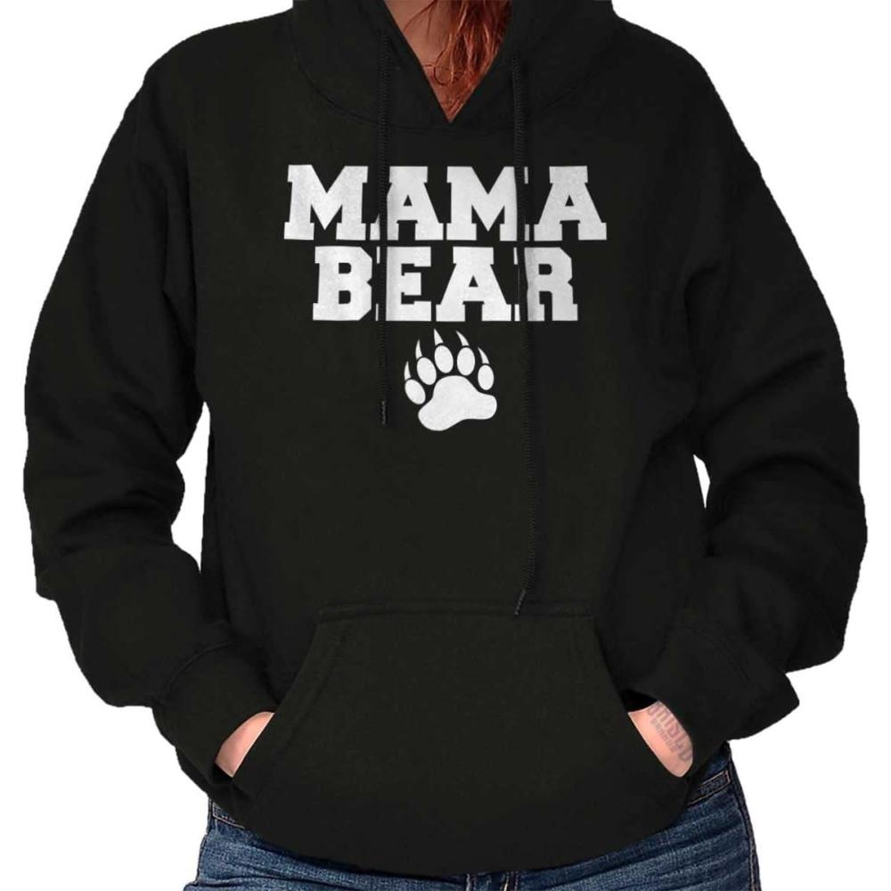 imageBrisco Brands Mama Bear Paw Print Cute Mothers Day Hoodie Sweatshirt WomenBlack