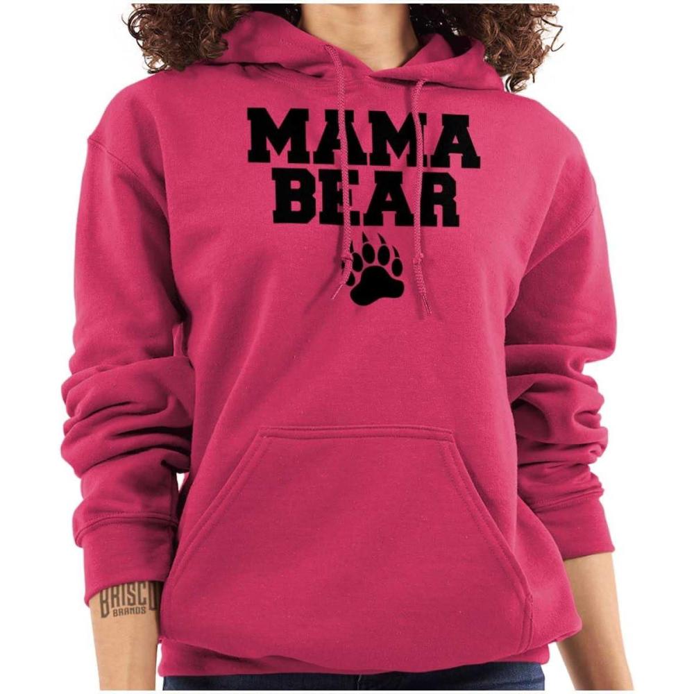 imageBrisco Brands Mama Bear Paw Print Cute Mothers Day Hoodie Sweatshirt WomenHeliconia