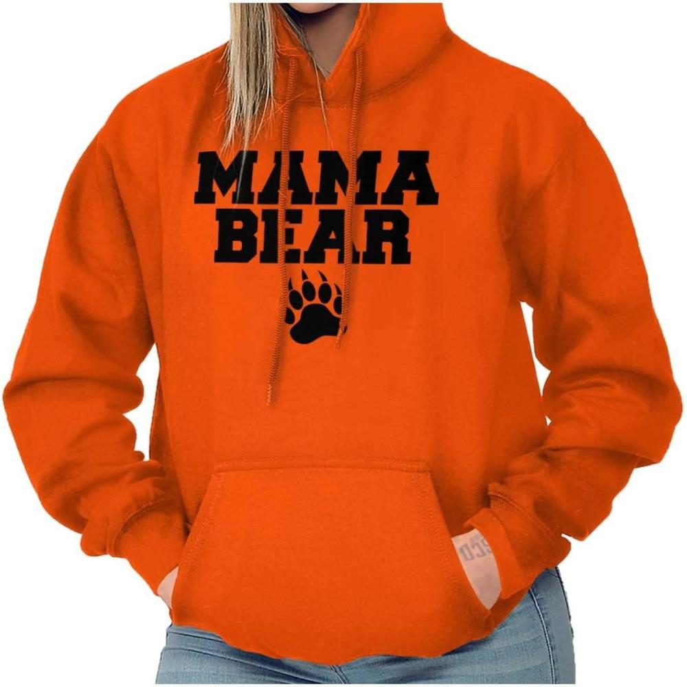 imageBrisco Brands Mama Bear Paw Print Cute Mothers Day Hoodie Sweatshirt WomenOrange