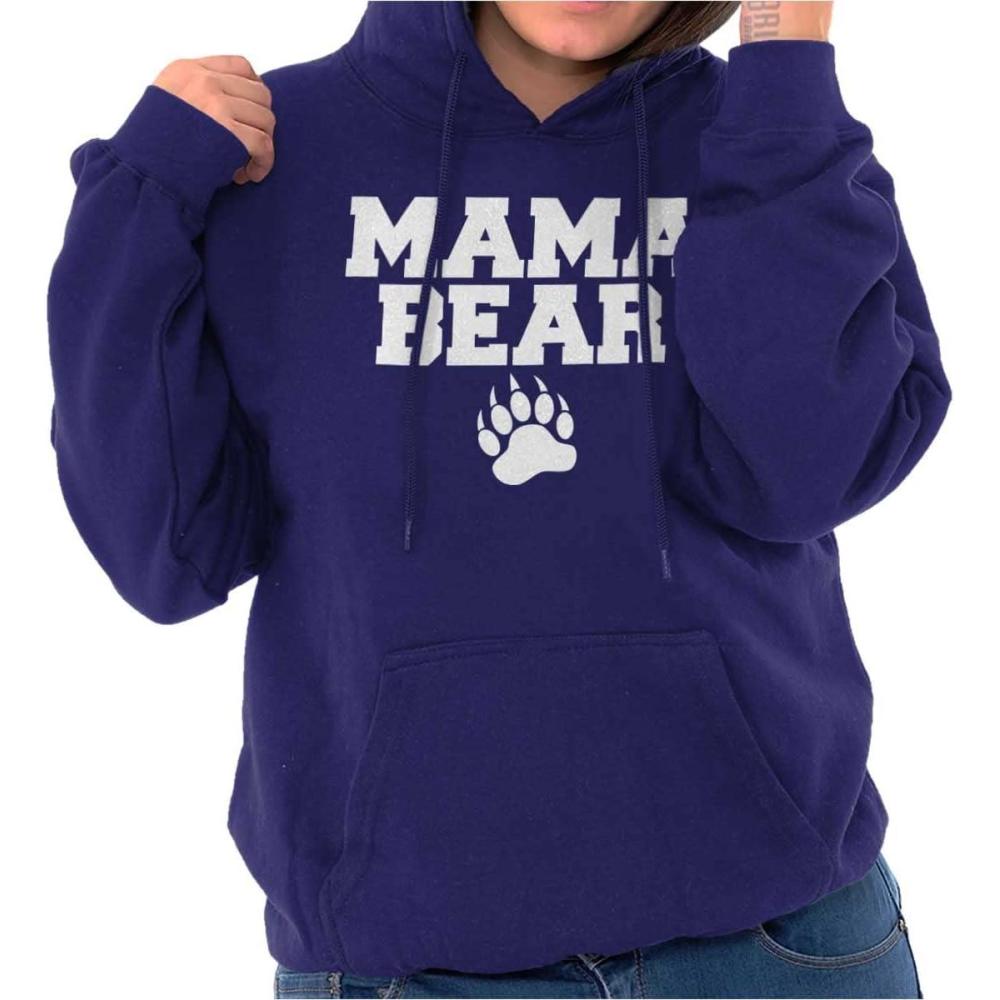 imageBrisco Brands Mama Bear Paw Print Cute Mothers Day Hoodie Sweatshirt WomenPurple