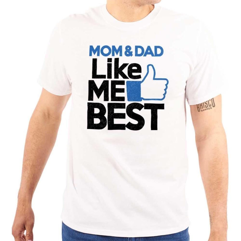 imageBrisco Brands Mom and Dad Like Me Best Thumbs Up Graphic T Shirt Men or WomenWhite