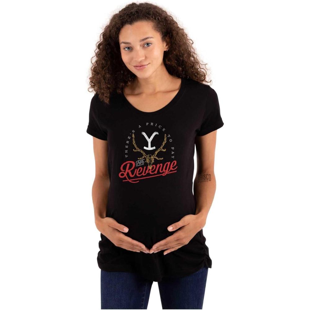 imageBrisco Brands Womens Maternity Yellowstone Price to Pay for Revenge T Shirt TeeBlack