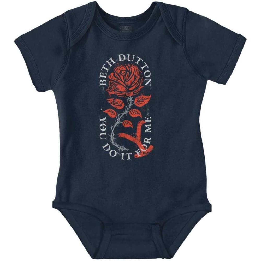 imageBrisco Brands Y Yellowstone Beth Dutton Rose Baby Romper Boys or GirlsNavy