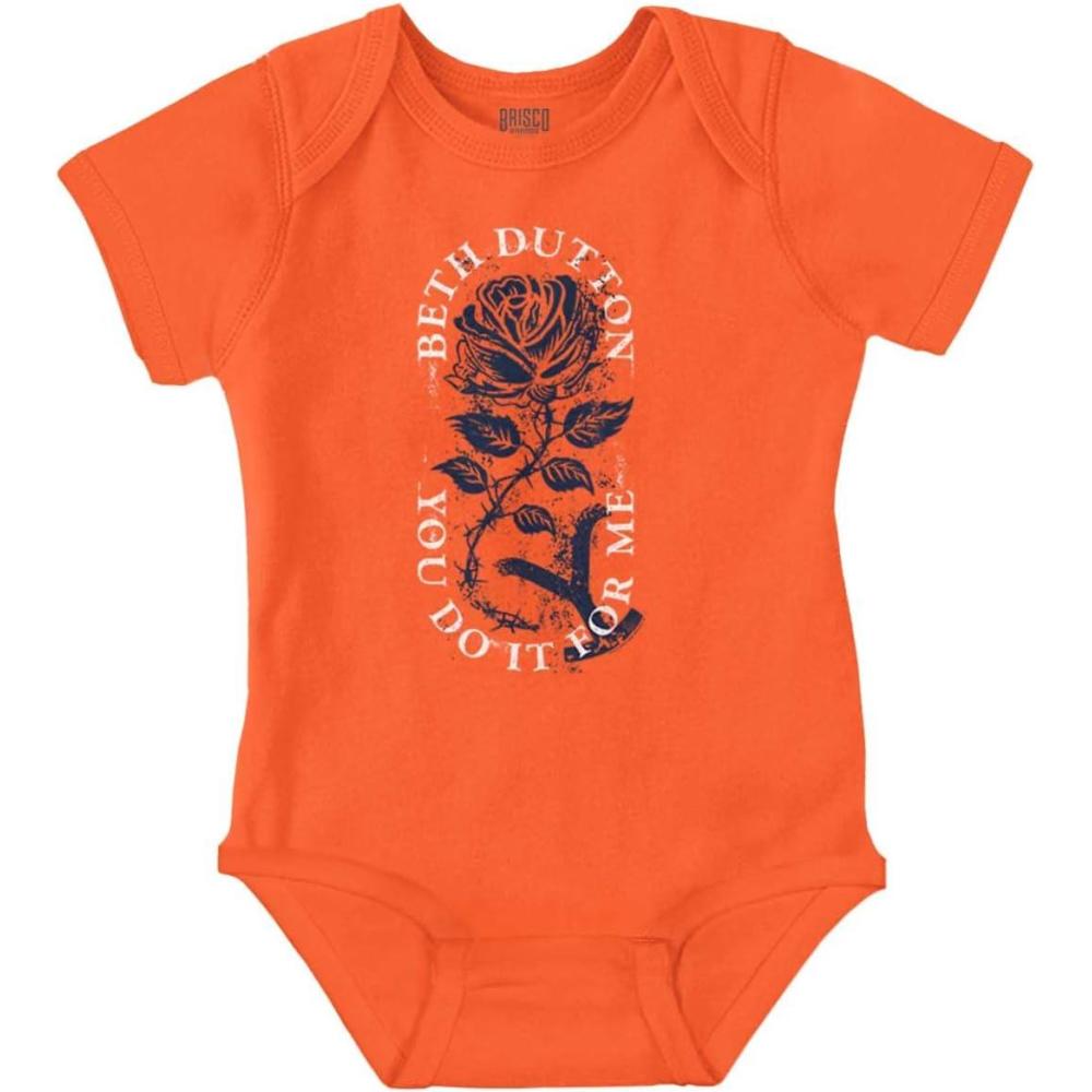 imageBrisco Brands Y Yellowstone Beth Dutton Rose Baby Romper Boys or GirlsOrange