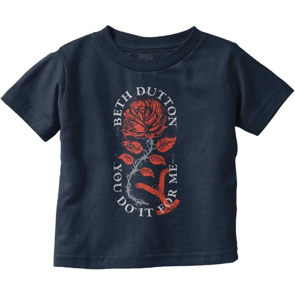 imageBrisco Brands Y Yellowstone Beth Dutton Rose Toddler Boy Girl T ShirtNavy