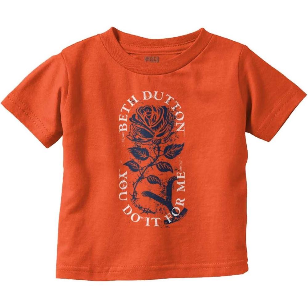 imageBrisco Brands Y Yellowstone Beth Dutton Rose Toddler Boy Girl T ShirtOrange