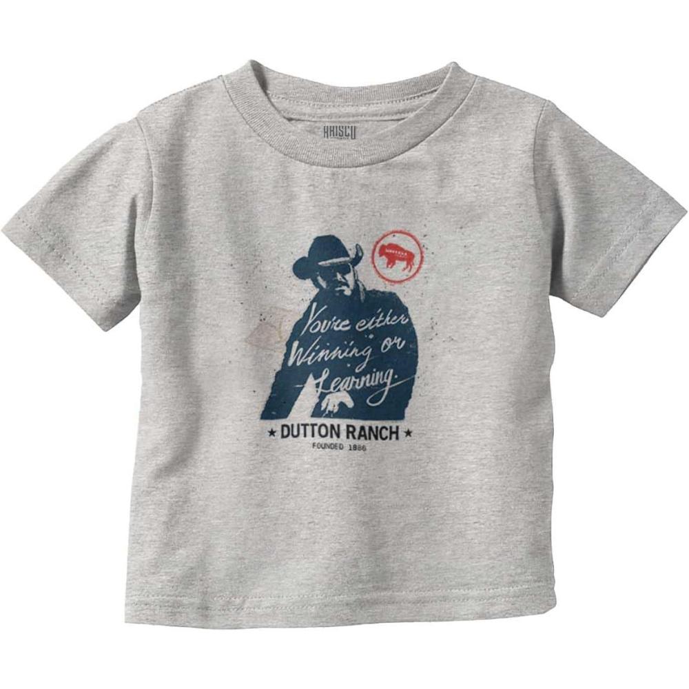 imageBrisco Brands Yellowstone Cowboy Winning or Losing Toddler Boy Girl T ShirtHeather