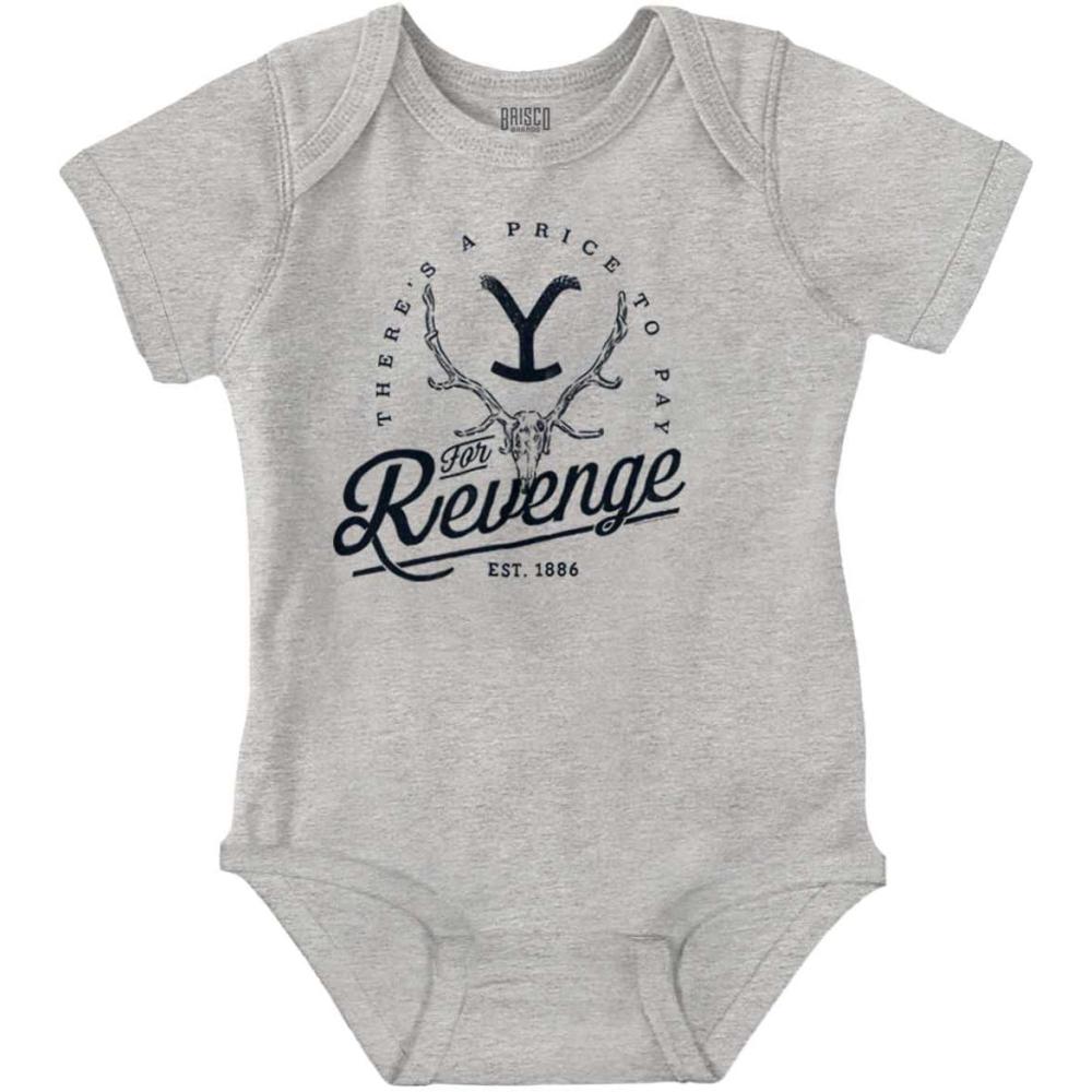 imageBrisco Brands Yellowstone Price to Pay For Revenge Baby Romper Boys or GirlsHeather