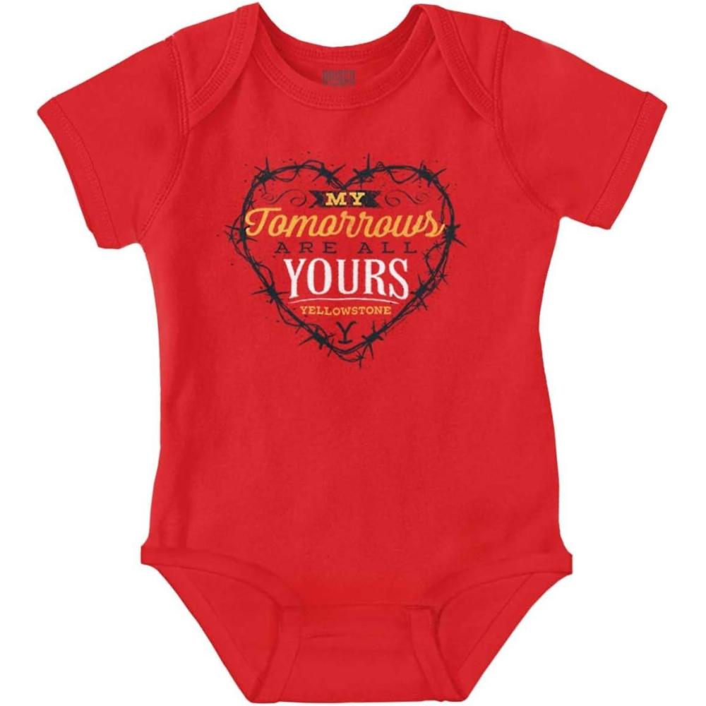 imageBrisco Brands Yellowstone Tomorrows Are All Yours Baby Romper Boys or GirlsRed