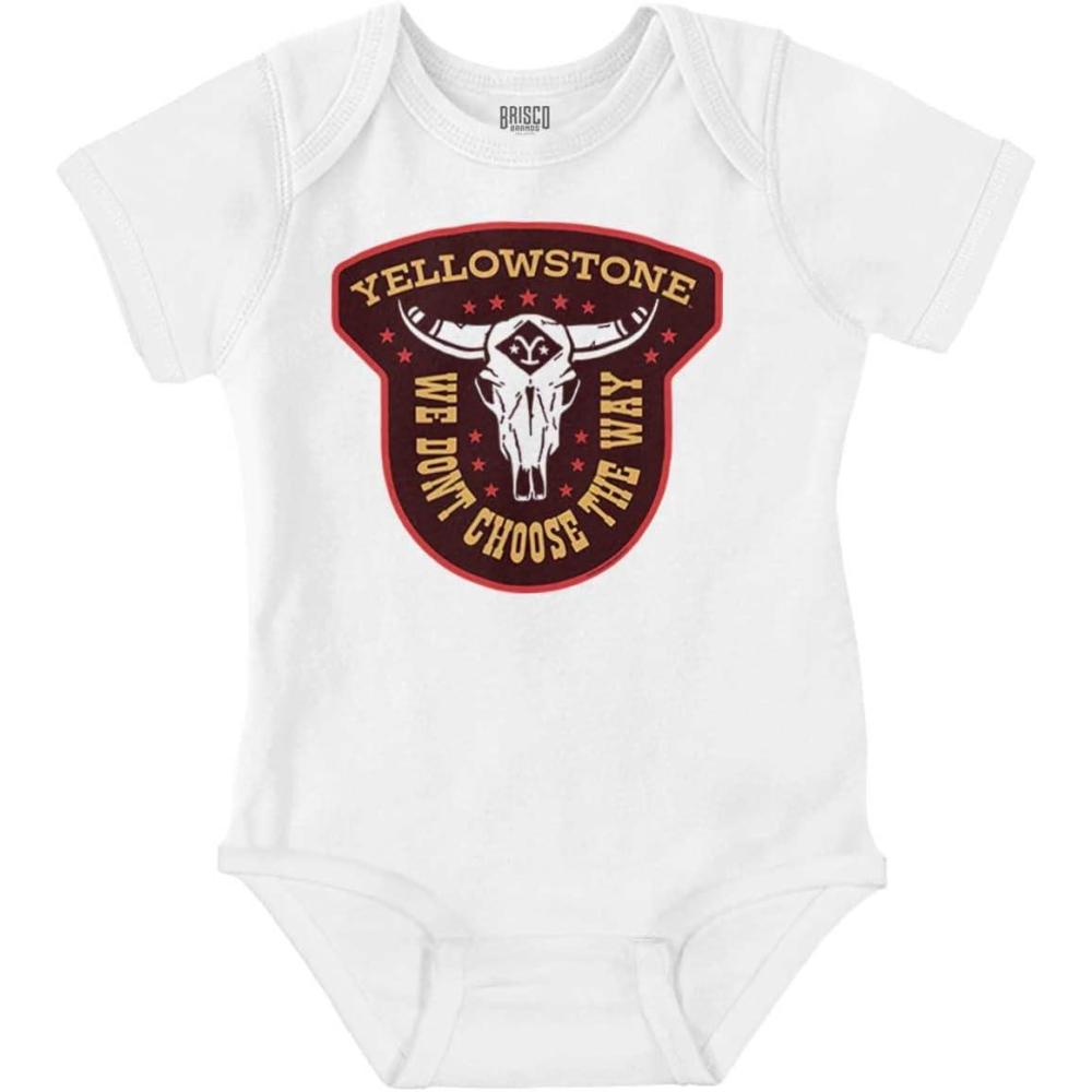 imageBrisco Brands Yellowstone We Dont Choose The Way Baby Romper Boys or GirlsWhite