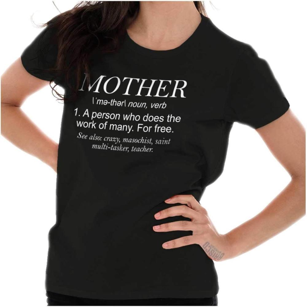 imageFunny Mother Definition Cute Mom Womens Slim Fit Graphic TeeBlack