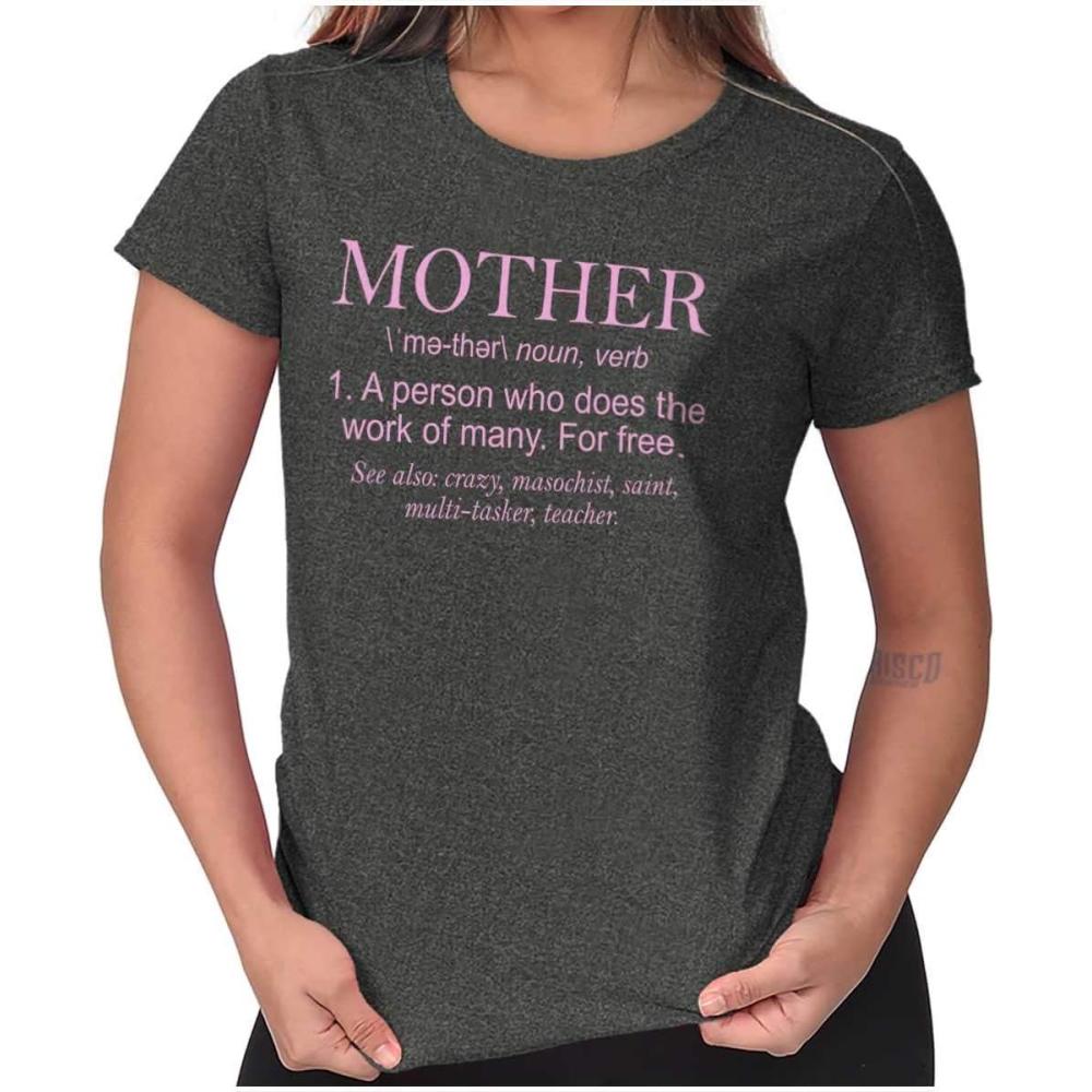 imageFunny Mother Definition Cute Mom Womens Slim Fit Graphic TeeDark Heather