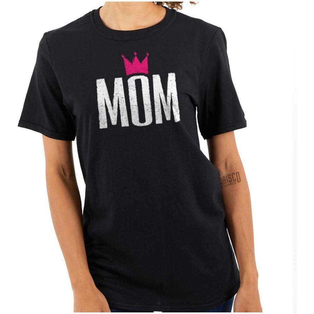 imageQueen Mom Cute Mothers Day Present Womens Graphic T Shirt TeesBlack