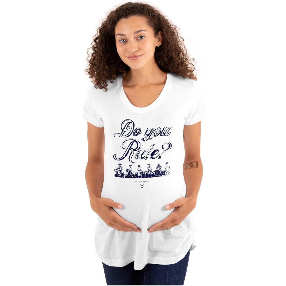 imageWomens Maternity Yellowstone Cowboy Do You Ride T Shirt Tee