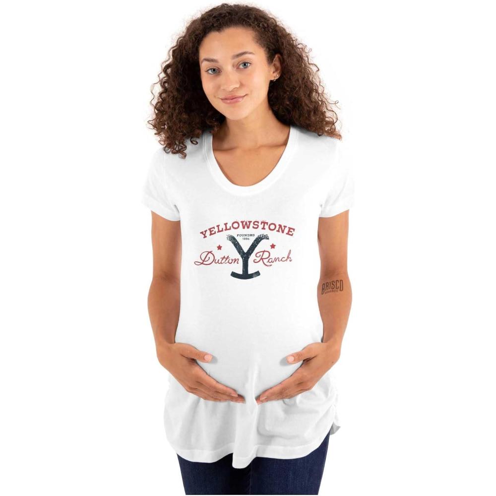 imageWomens Maternity Yellowstone Dutton Ranch Y Brand Logo T Shirt Tee