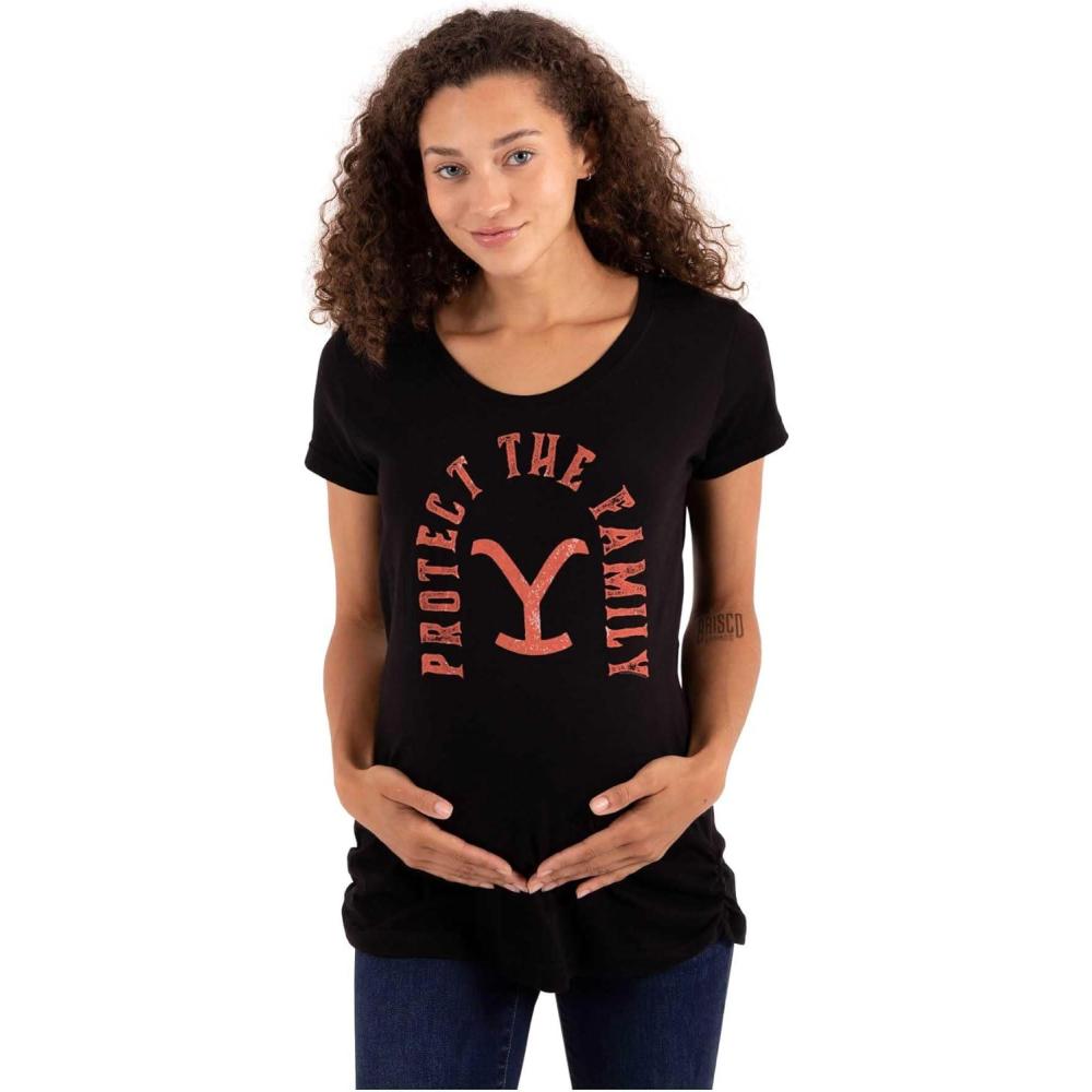 imageWomens Maternity Yellowstone Protect The Family T Shirt TeeBlack