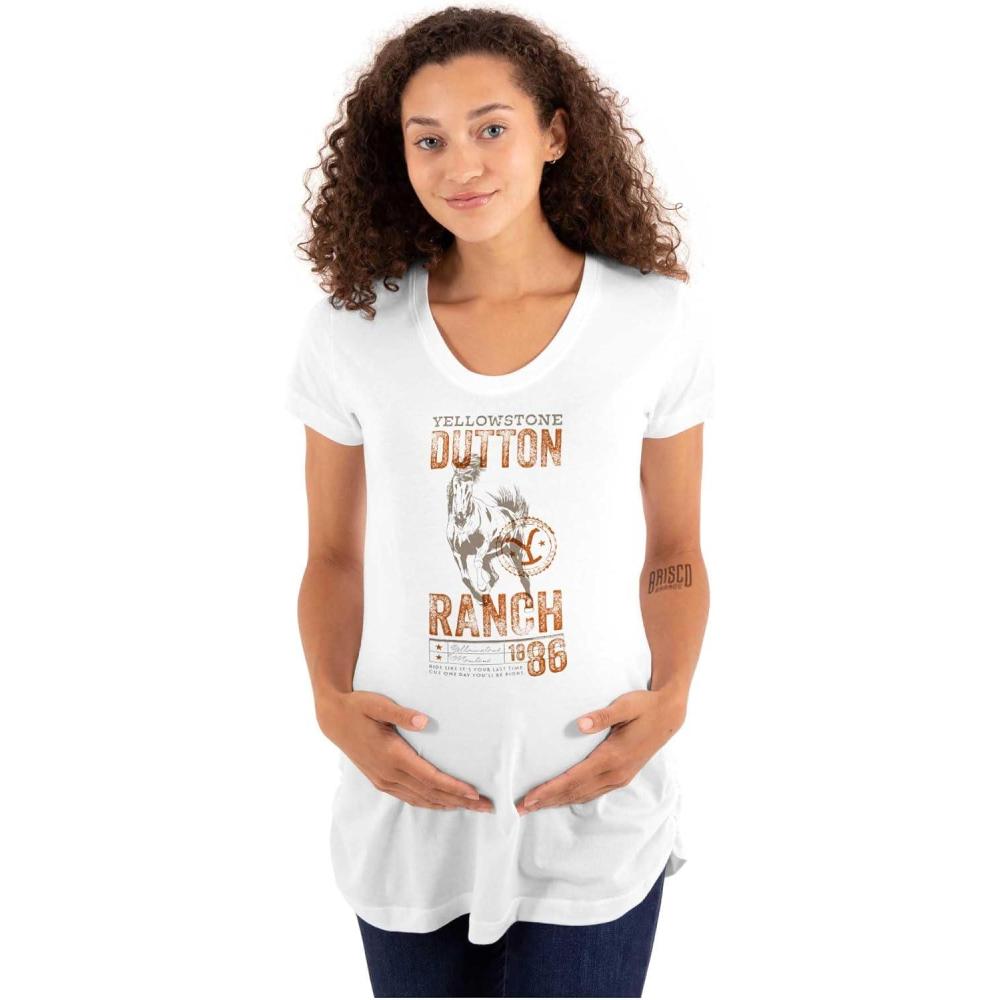 imageWomens Maternity Yellowstone Ranch Horse Last Ride T Shirt Tee